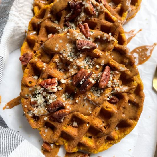 Healthy Pumpkin Waffles - Recipe photo by frozen_bananas_