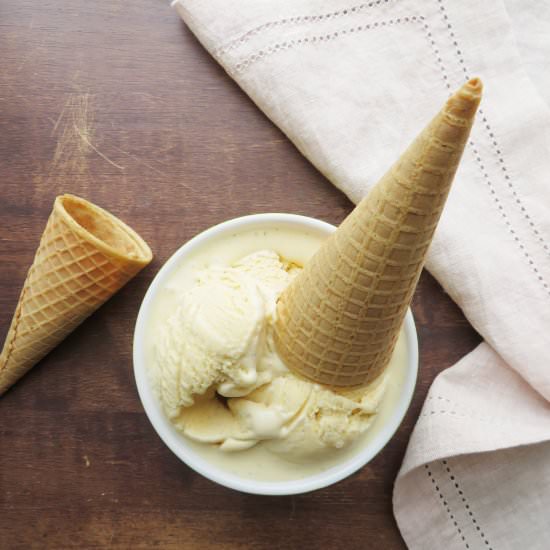 Homemade Vanilla Ice Cream - Recipe photo by themidwestkitchenblog
