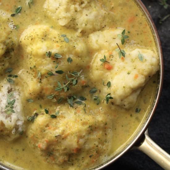 Broccoli Cheddar Dumpling Soup - Recipe photo by butternutandsage
