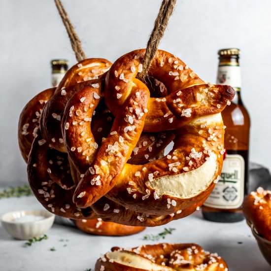 soft pretzels + gouda beer dip - Recipe photo by whisked away kitchen