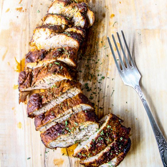 Air Fryer Pork Tenderloin - Recipe photo by the food blog