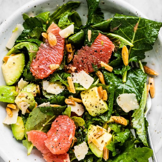 Baby Kale Salad with Grapefruit - Recipe photo by The Endless Meal