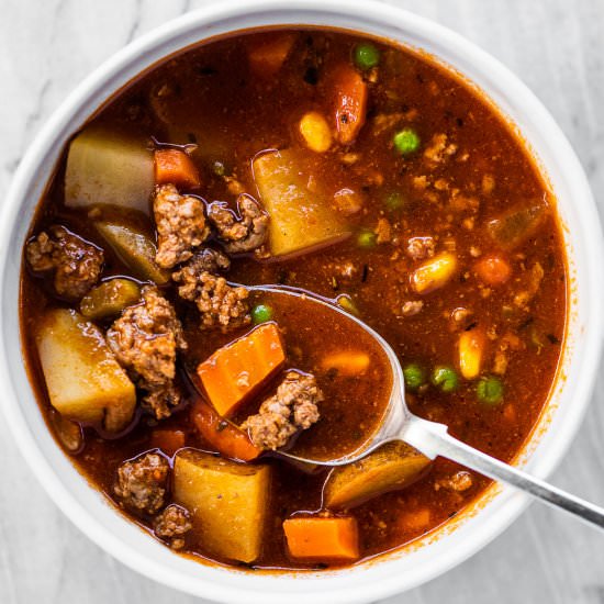 Hamburger Soup - Recipe photo by The Endless Meal