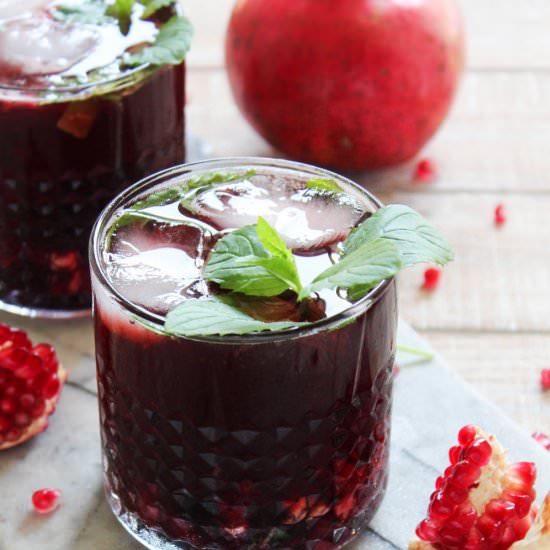 Pomegranate Cherry Mojitos - Recipe photo by Horses &amp; Heels