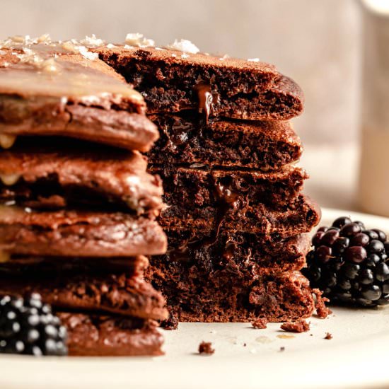 Chocolate Tahini Pancakes - Recipe photo by eatloveeat