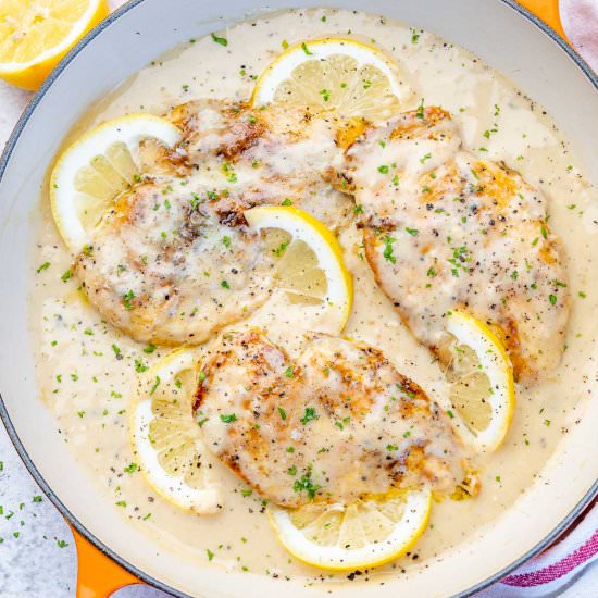 CREAMY LEMON PEPPER CHICKEN - Recipe photo by healthyfitnessmeals