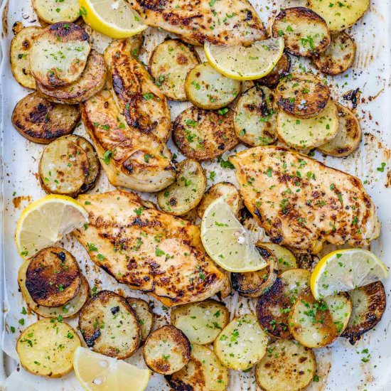 BAKED HONEY LEMON CHICKEN AND POTAT - Recipe photo by healthyfitnessmeals