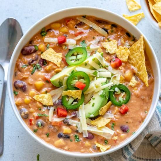 CROCKPOT CREAMY VEGETARIAN TORTILLA - Recipe photo by healthyfitnessmeals
