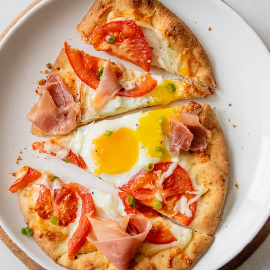 Naan Breakfast Pizza - Recipe photo by MeganVsKitchen