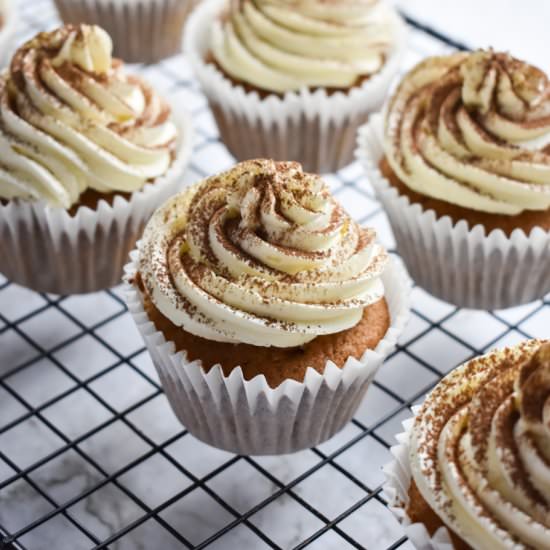 Cappuccino Cupcakes with Milk Icing - Recipe photo by bakewithamy