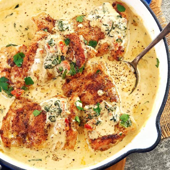 Creamy Tuscan Garlic Chicken Thighs - Recipe photo by chef not required