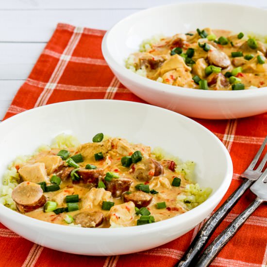 Chicken and Sausage Stew - Recipe photo by kalynskitchen