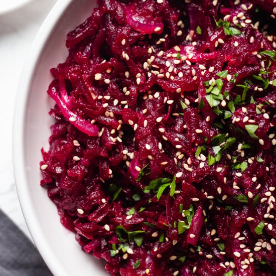 Vegan Beet Salad (Korean Style) - Recipe photo by lavenderandmacarons