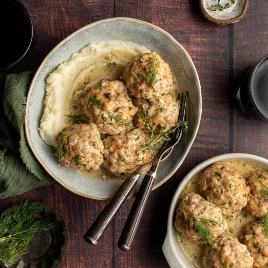 Chicken meatballs mustard sauce - Recipe photo by cherryonmysundae