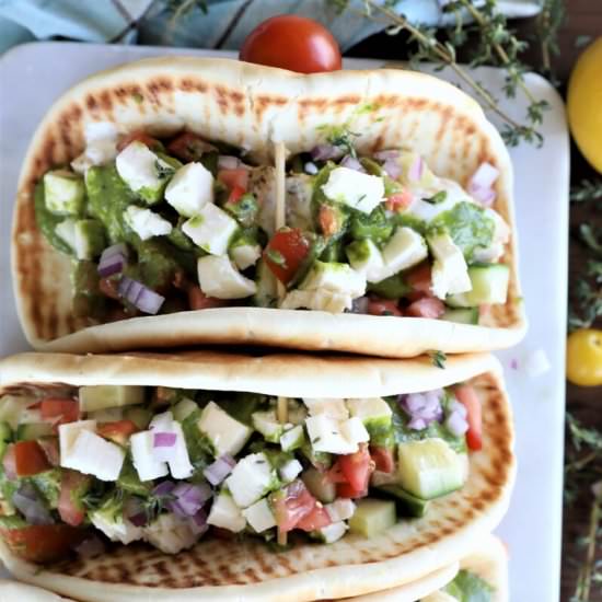 Greek Chicken Fajita Pita - Recipe photo by foodiechefteam