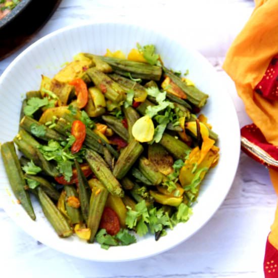 Okra Jhalferazi - Recipe photo by Spice Chronicles