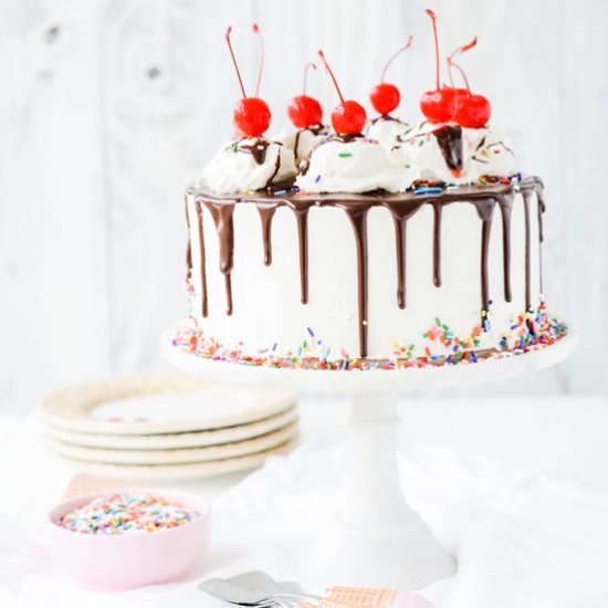 Brownie A La Mode Layer Cake - Recipe photo by TheCakeChica
