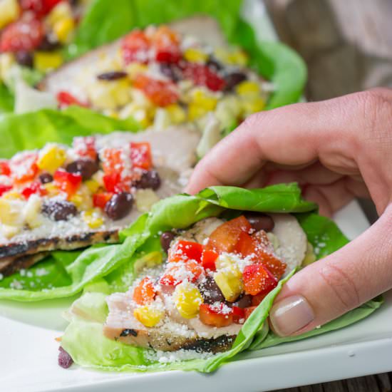 Southwest Pork Lettuce Wraps - Recipe photo by spicedblog