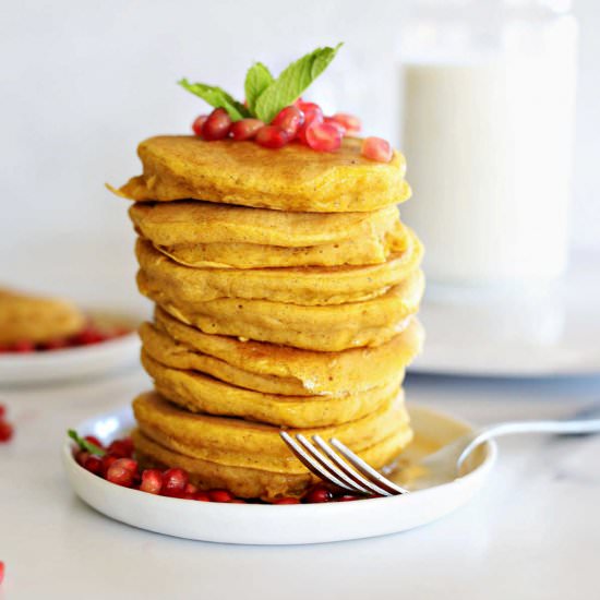 Gluten Free Pumpkin Pancakes - Recipe photo by Delightful Mom Food