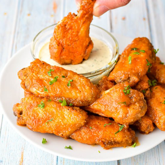 Low FODMAP Buffalo Chicken Wings - Recipe photo by goodnomshoney