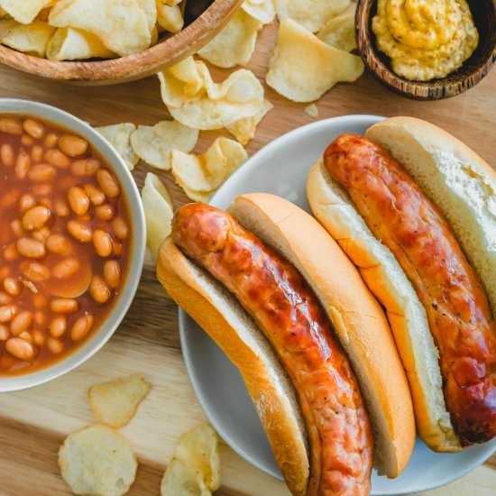 Air Fryer Brats - Recipe photo by Running to the Kitchen