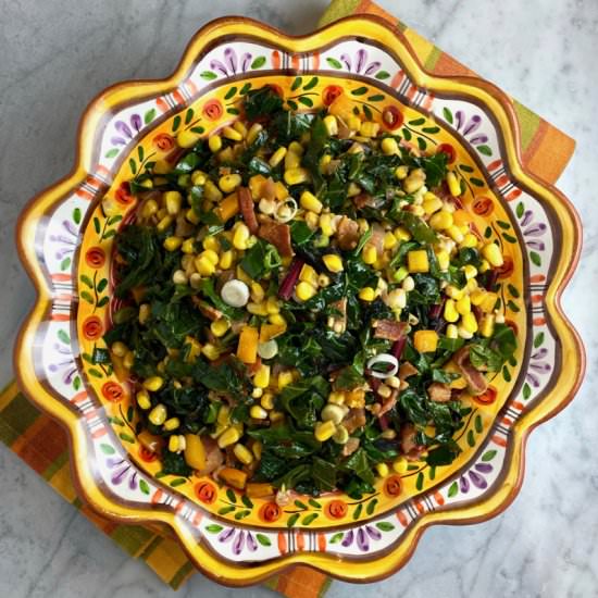 Sautéed Greens & Corn - Recipe photo by thebrookcook.wordpress.com