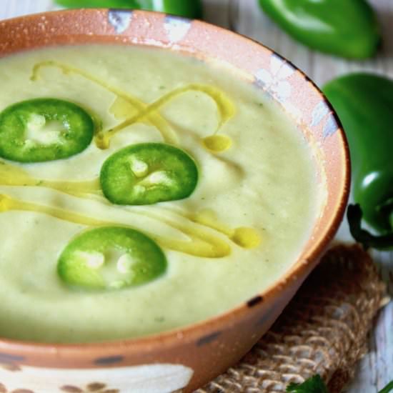 Cream of Jalapeño Cauliflower Soup - Recipe photo by cookingontheweekends