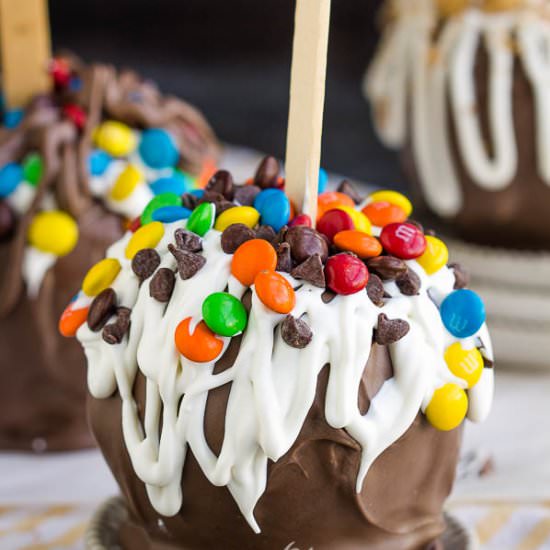 Candy Coated Caramel Apples - Recipe photo by CallMePMc