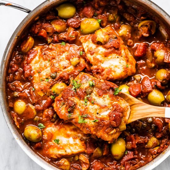 Cod with Tomatoes - Recipe photo by The Endless Meal