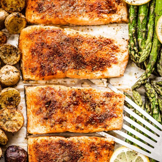 Sheet Pan Salmon - Recipe photo by The Endless Meal