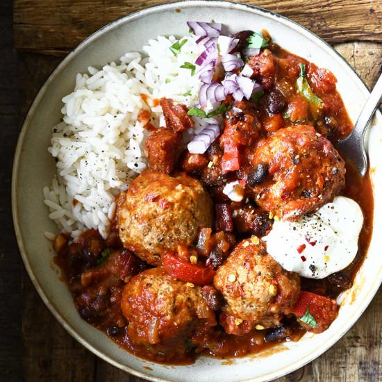 Meatballs in Smoky Tomato Sauce - Recipe photo by servingdumplings