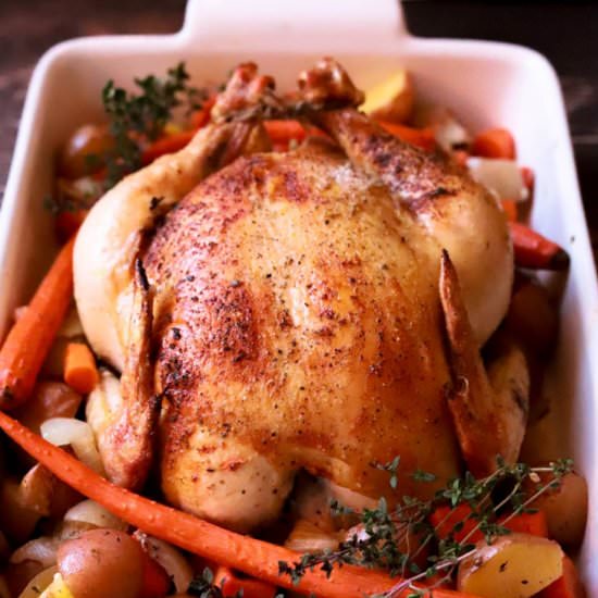 Roast Chicken & Root Vegetables - Recipe photo by butternutandsage