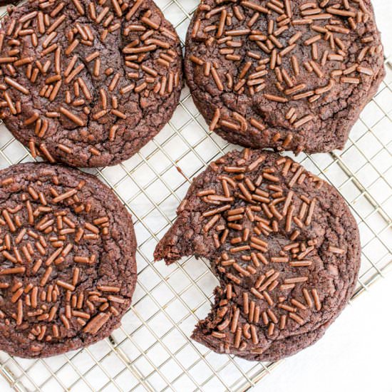 High-Altitude Chocolate Cookies - Recipe photo by DoughEyedBlog