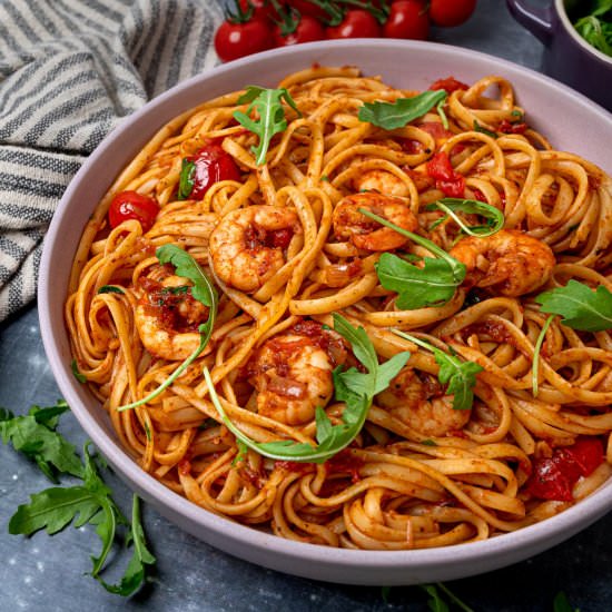 Prawn Chilli Pasta - Recipe photo by skinnyspatula