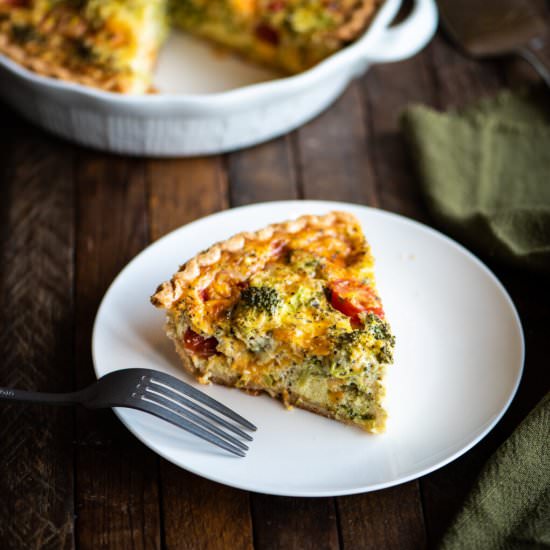 Broccoli Quiche w/ Cherry Tomatoes - Recipe photo by dudethatcookz