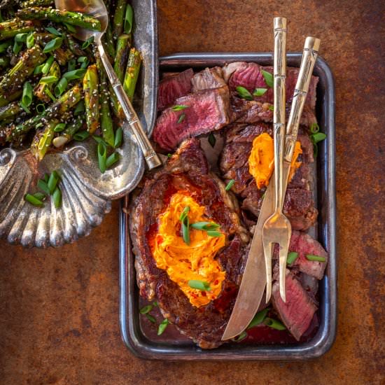 Steaks with Gochujang Butter - Recipe photo by primalwellnesscoach