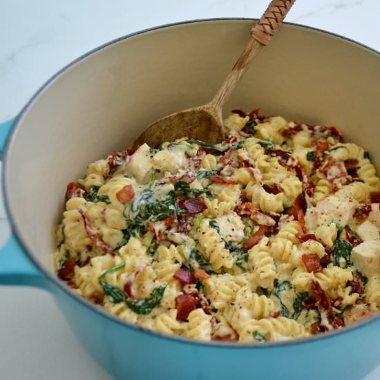 Creamy Tuscan Chicken Pasta - Recipe photo by justataste