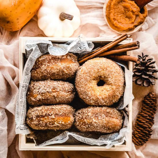 PUMPKIN CAKE DONUTS - Recipe photo by kickassbaker