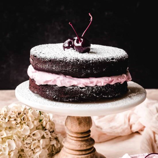 CHOCOLATE TORTE WITH BOURBON CHERRY - Recipe photo by kickassbaker