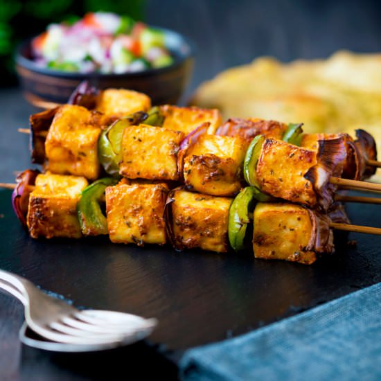 Paneer Tikka Kebabs - Recipe photo by Brian Jones