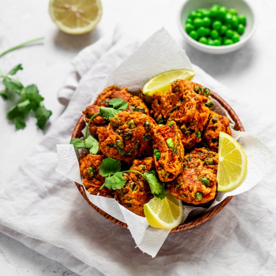 Spicy Pea Pakoras - Recipe photo by Searchingforspice