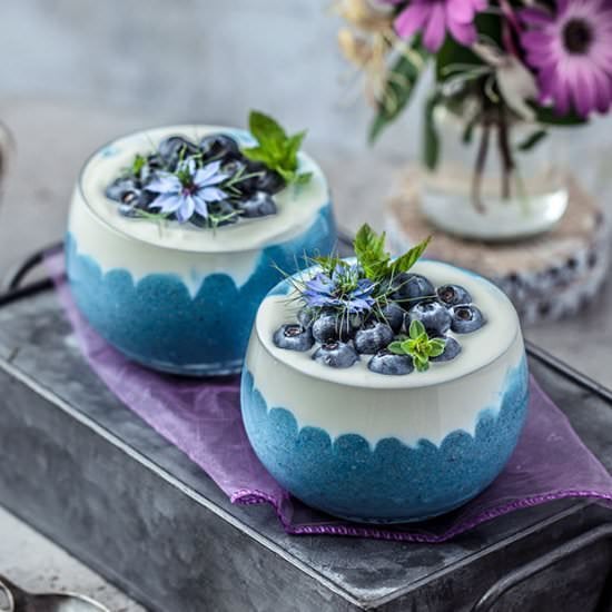 Blue Spirulina Overnight Oats - Recipe photo by RainbowInMyKitchen