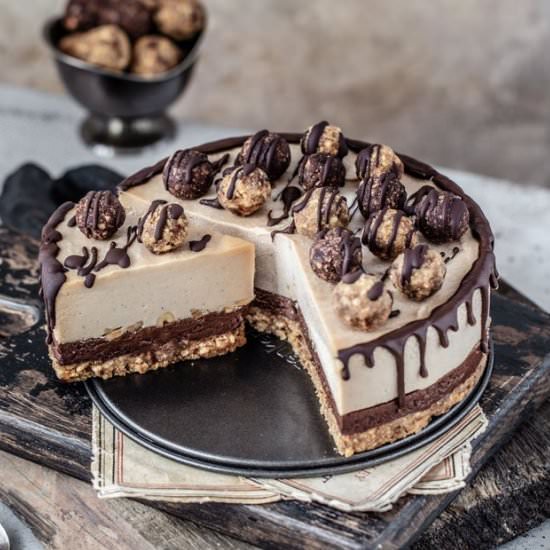 Peanut Butter Chocolate NoBake Cake - Recipe photo by RainbowInMyKitchen