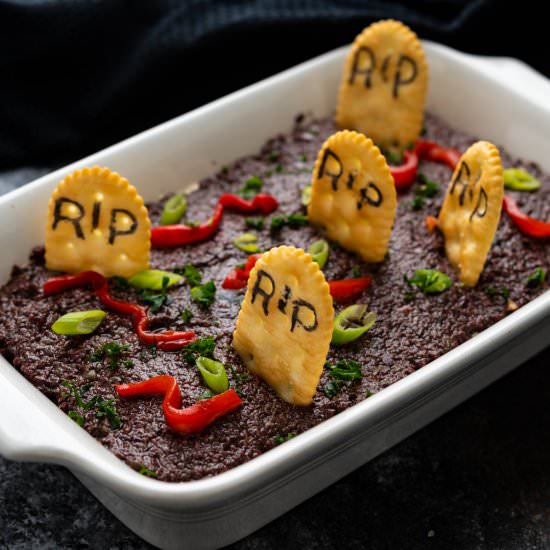 Spooky Halloween Graveyard Dip - Recipe photo by garlic and zest