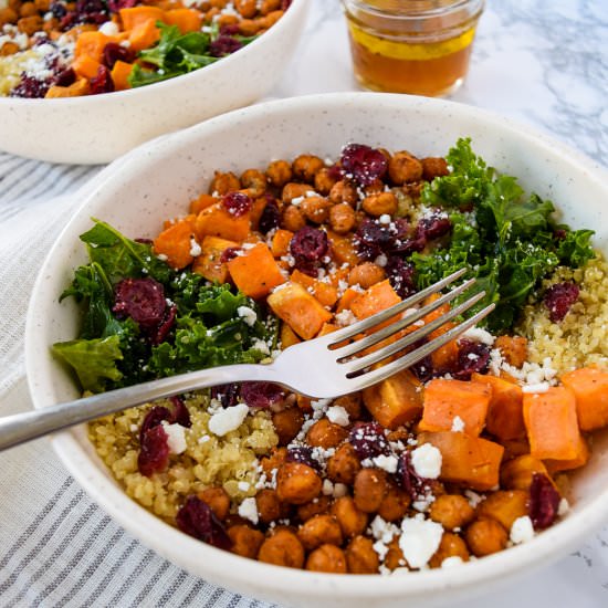 Sweet Potato and Kale Quinoa Bowls - Recipe photo by freshapron