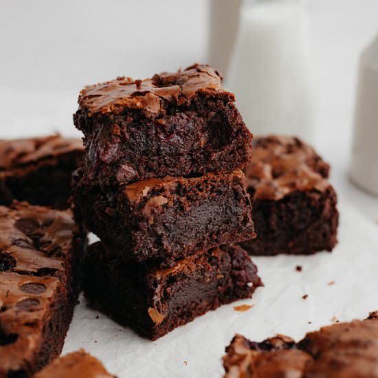 Triple Chocolate Cherry Brownies - Recipe photo by alpineella