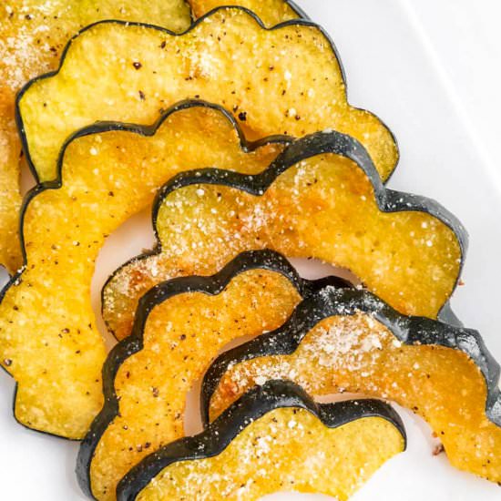 Roasted Parmesan Acorn Squash - Recipe photo by Herbs and Flour