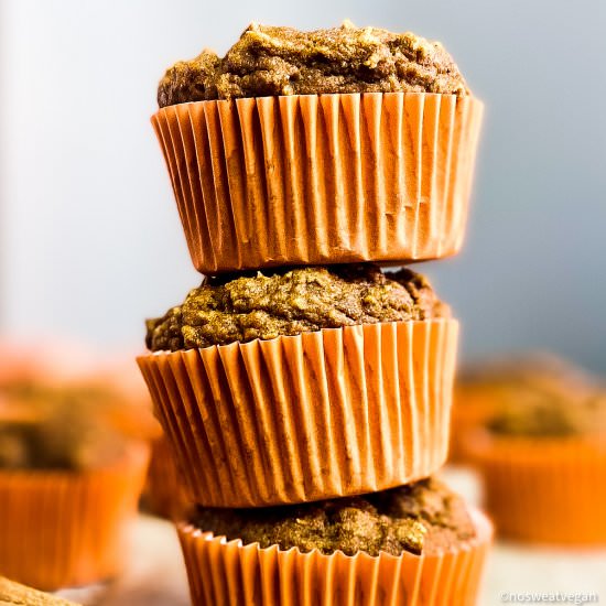 Healthy Vegan Pumpkin Muffins - Recipe photo by No Sweat Vegan