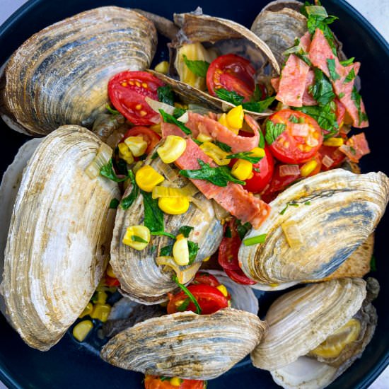 Clams on Toast - Recipe photo by TastefullyGrace