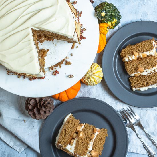 Spice Cake with Maple Roasted Pears - Recipe photo by Cinnamon Shtick